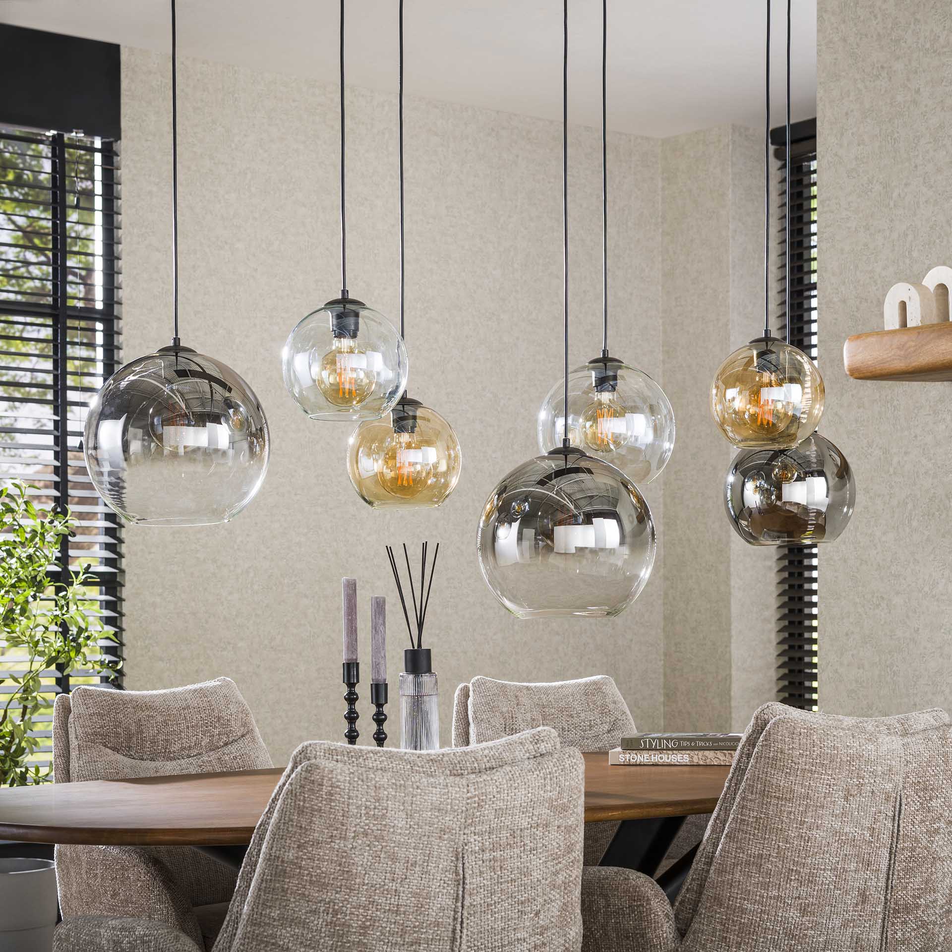 Hanglamp XL set van 7 Mouna Zwart - Industrieelinhuis.nl