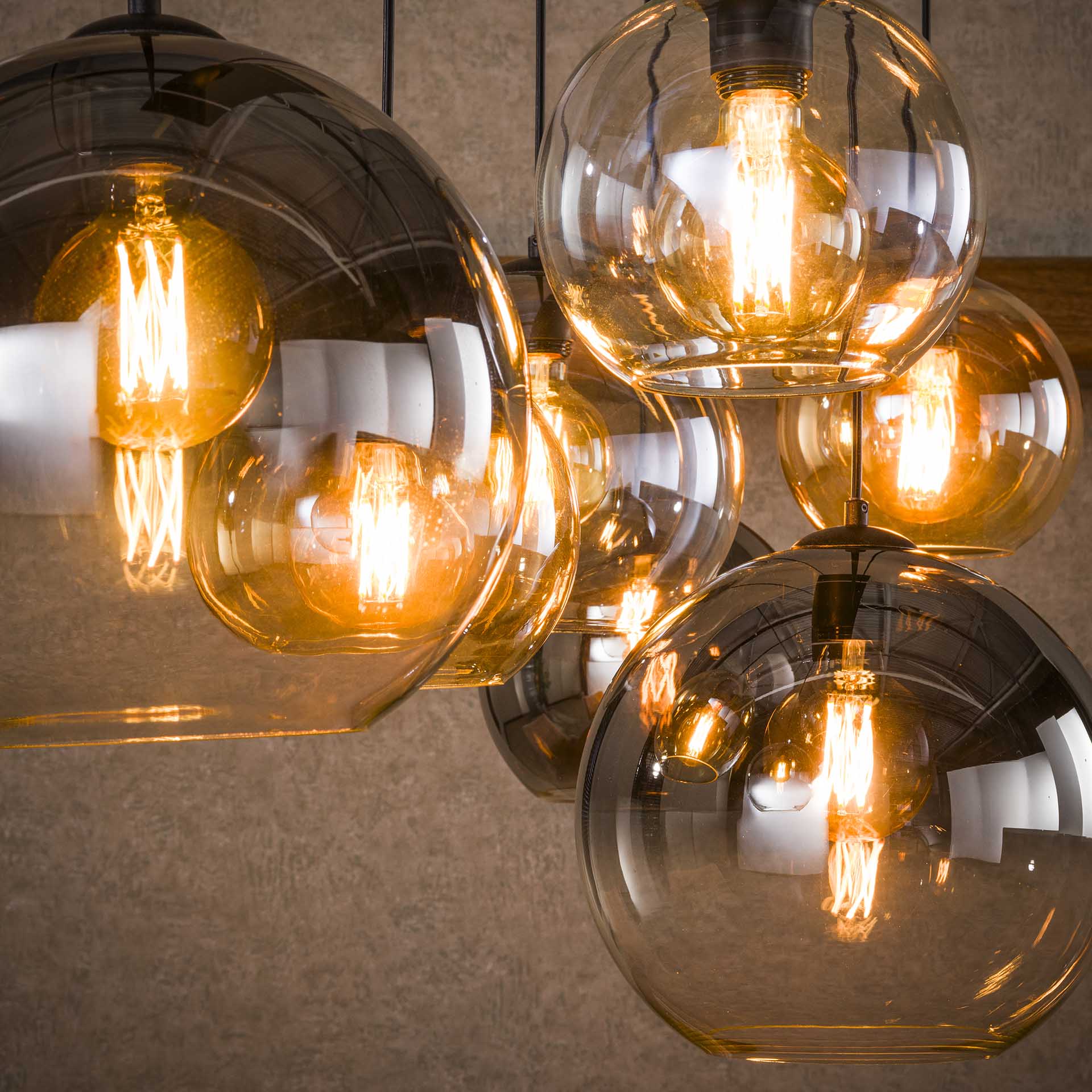 Hanglamp XL set van 7 Mouna Zwart - Industrieelinhuis.nl