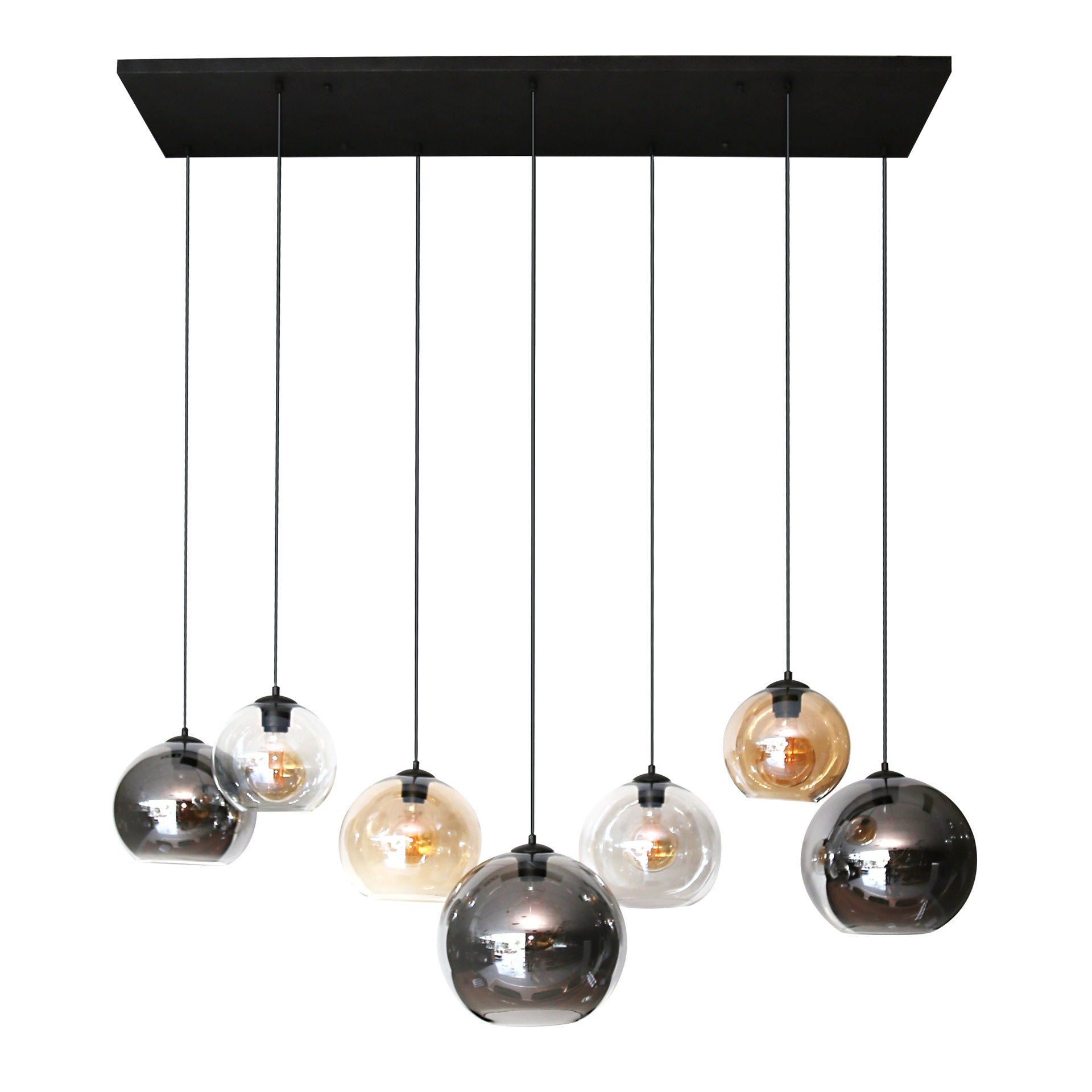 Hanglamp XL set van 7 Mouna Zwart - Industrieelinhuis.nl