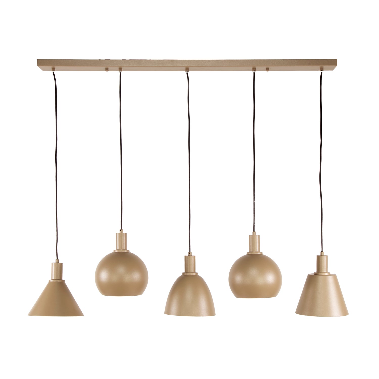 Hanglamp 5L Stellaro Beige - Industrieelinhuis.nl