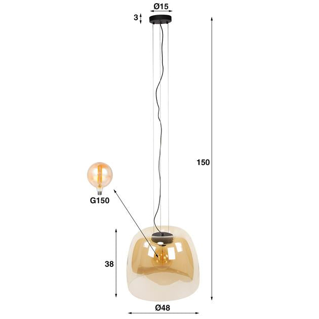 Hanglamp Drift Glass XL 1L