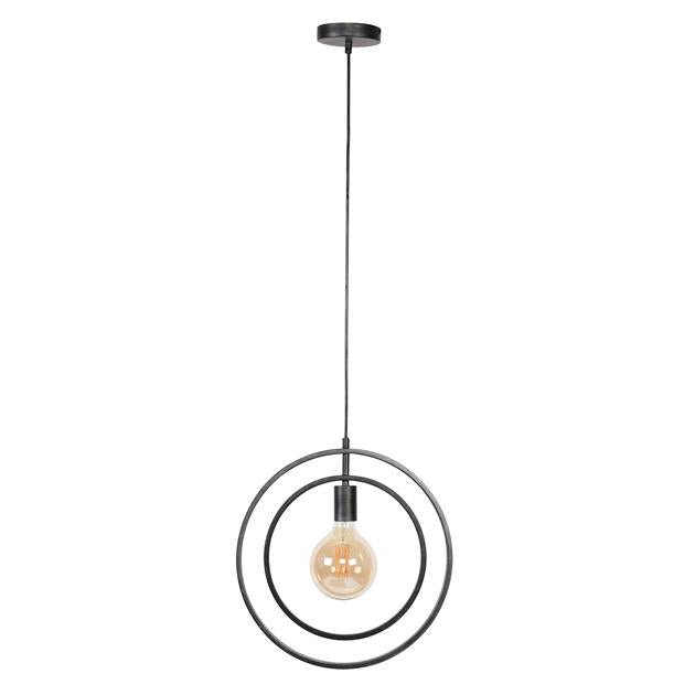 Hanglamp industrieel Twincircles Zwart 1 lichtpunt - Industrieelinhuis.nl