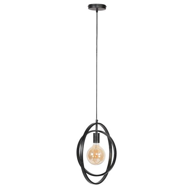 Hanglamp industrieel Twincircles Zwart 1 lichtpunt - Industrieelinhuis.nl