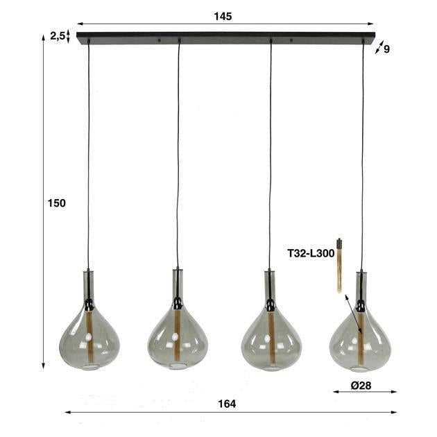 Hanglamp Druppels Zwart Amber - Industrieelinhuis.nl