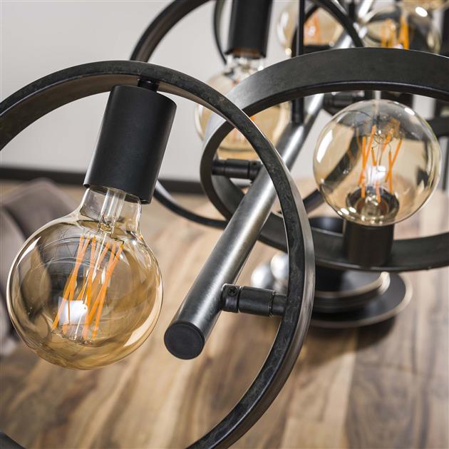 Hanglamp Groot Circular Essence Houtskool 6 lichtpunten - Industrieelinhuis.nl