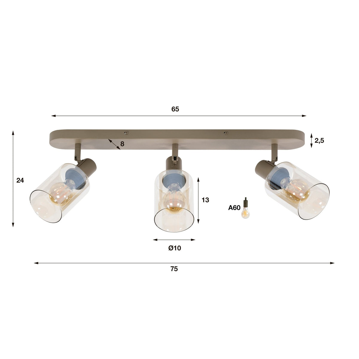 Plafondlamp Sepiora 3L