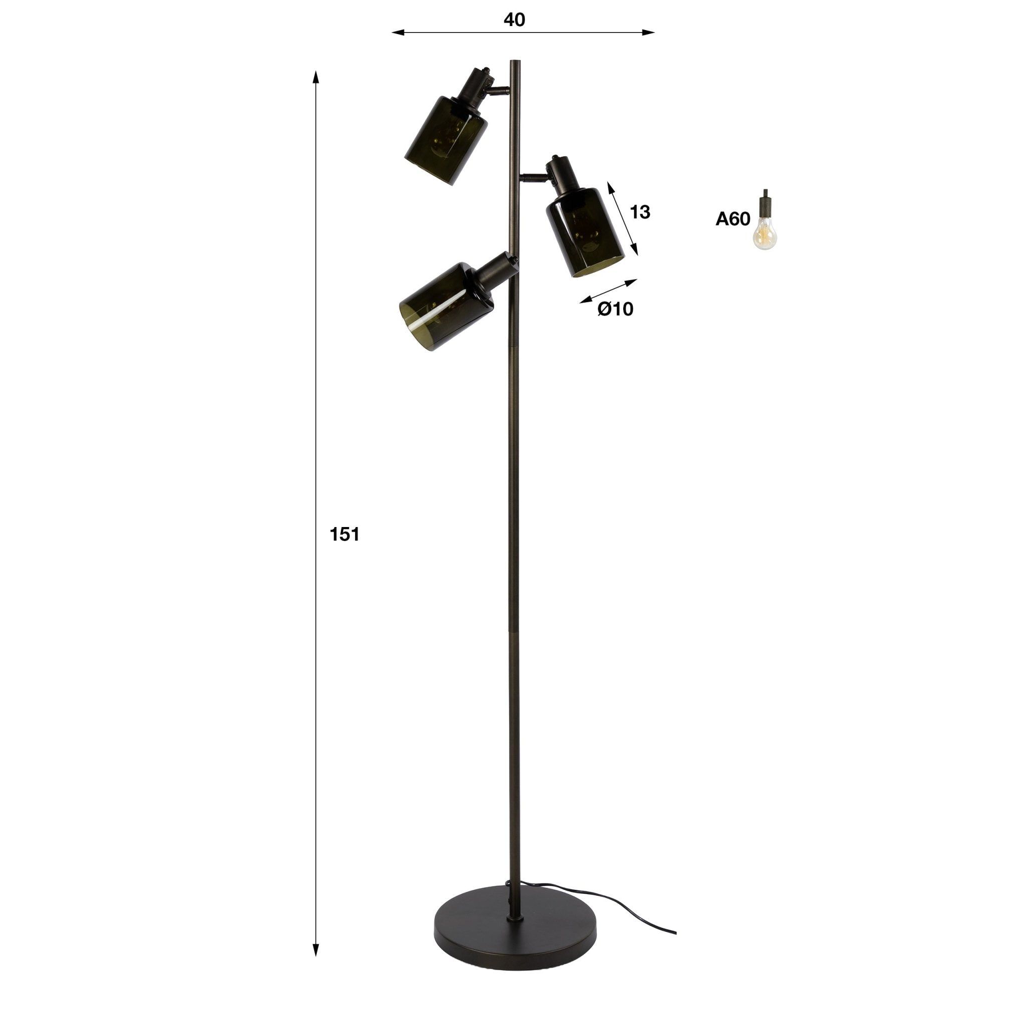 Vloerlamp Sepiora 3L