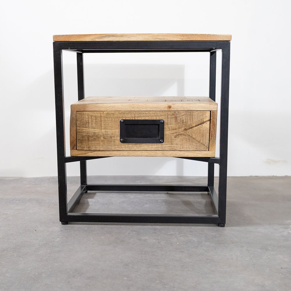 Bijzettafel mangohout | Nachtkastje | 45x35x50