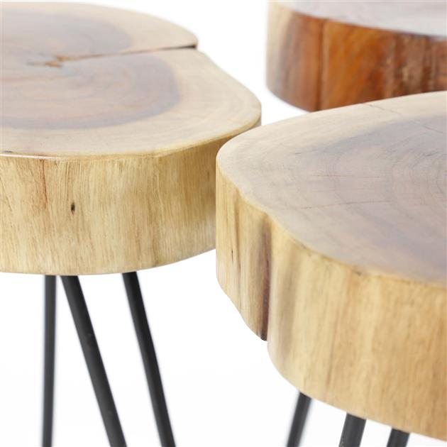 Bijzettafelset Rond Boomstam (2 stuks)