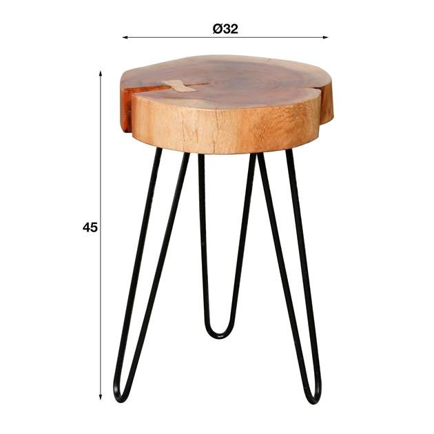 Bijzettafelset Rond Boomstam (2 stuks)