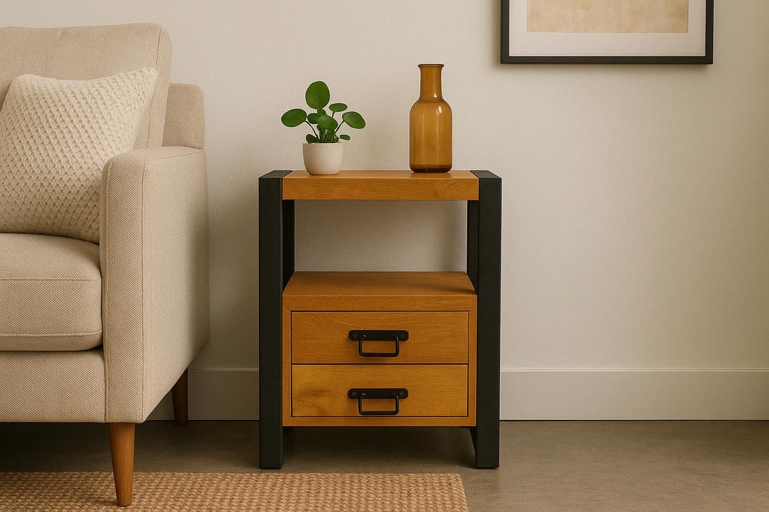 Mango Houten Nachtkastje Britt – 50x40x70cm | Warme Kleurtint Collectie - Industrieelinhuis.nl