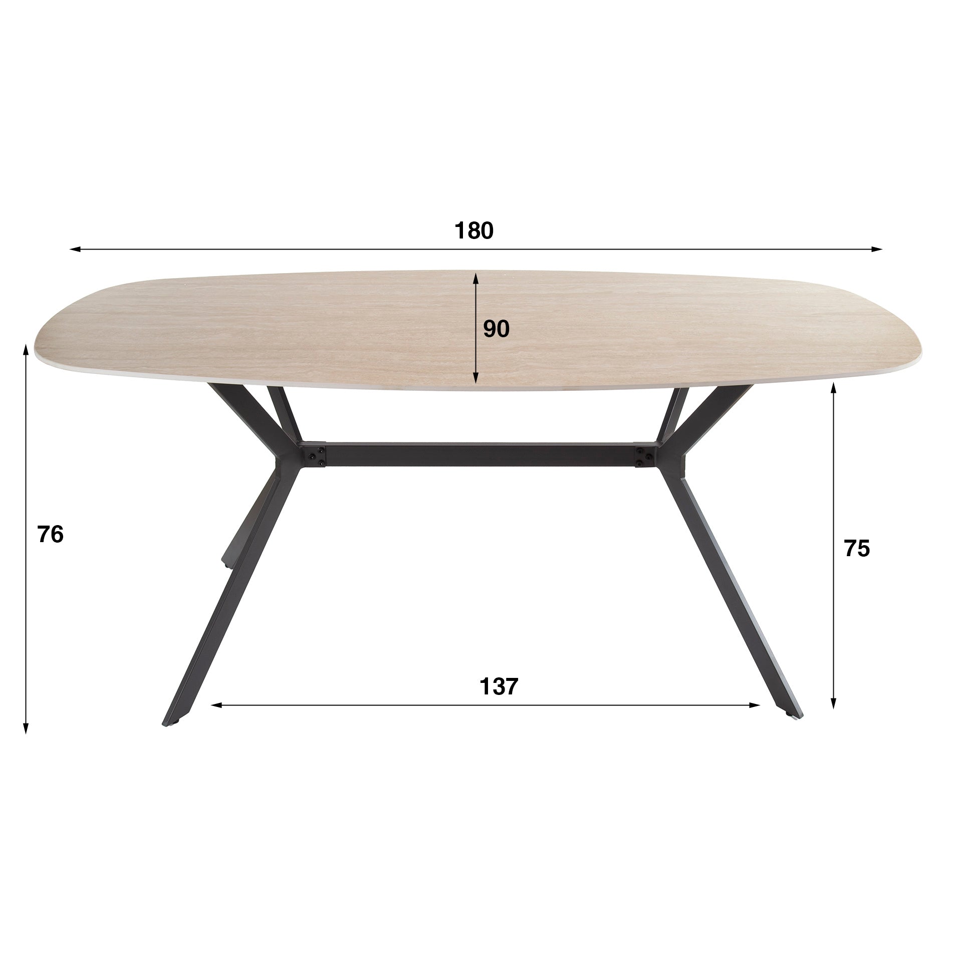 Eettafel Deens Ovaal Nordic 180cm