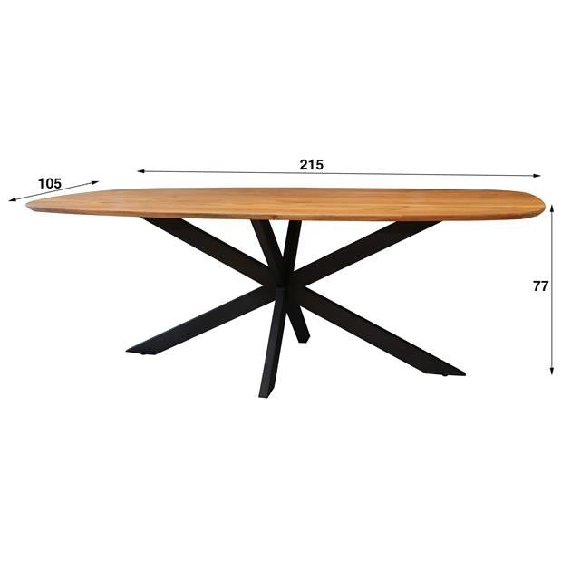 Eettafel Ovaal Arthur 215 cm