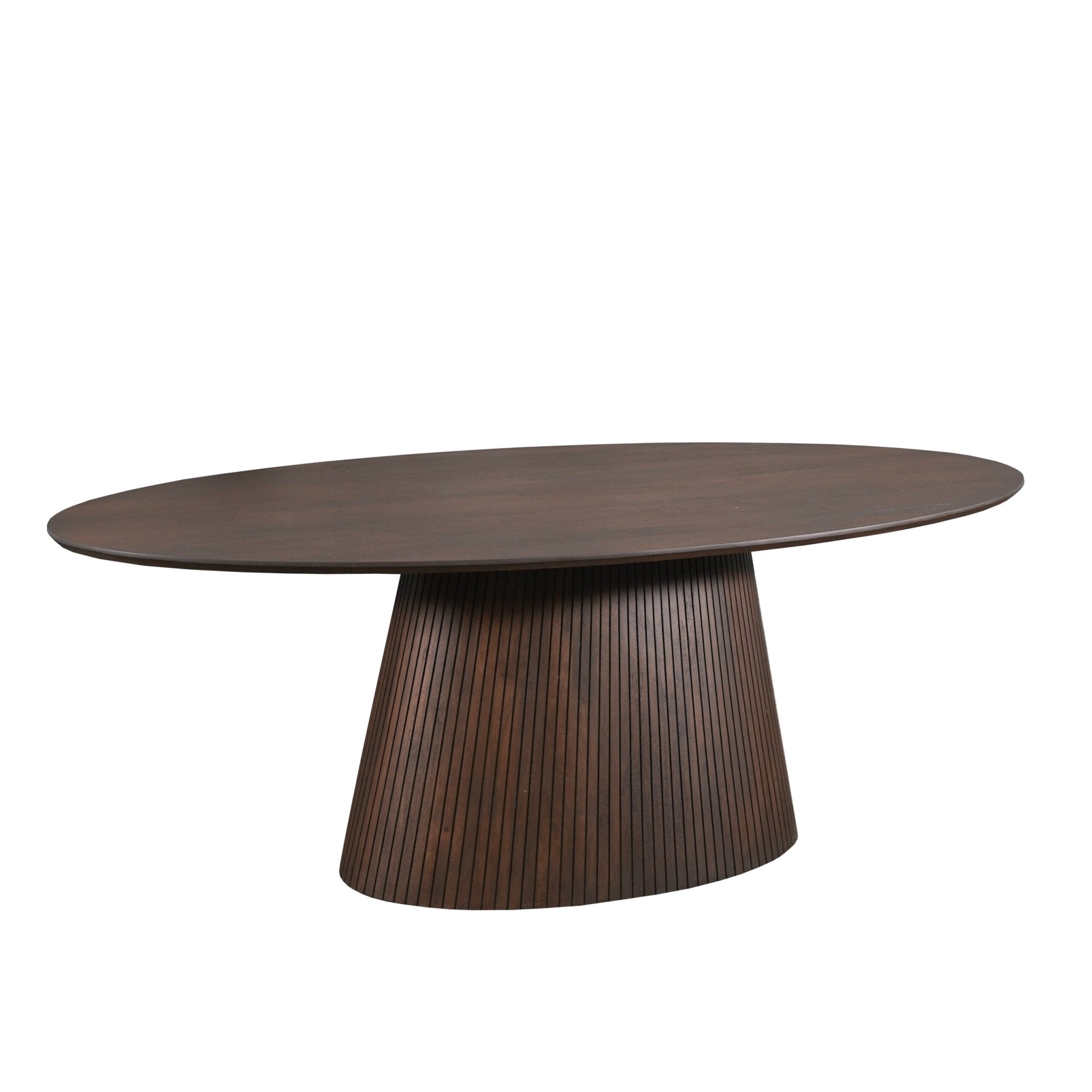 Ovale eettafel Solana Bruin Mangohout 210 cm