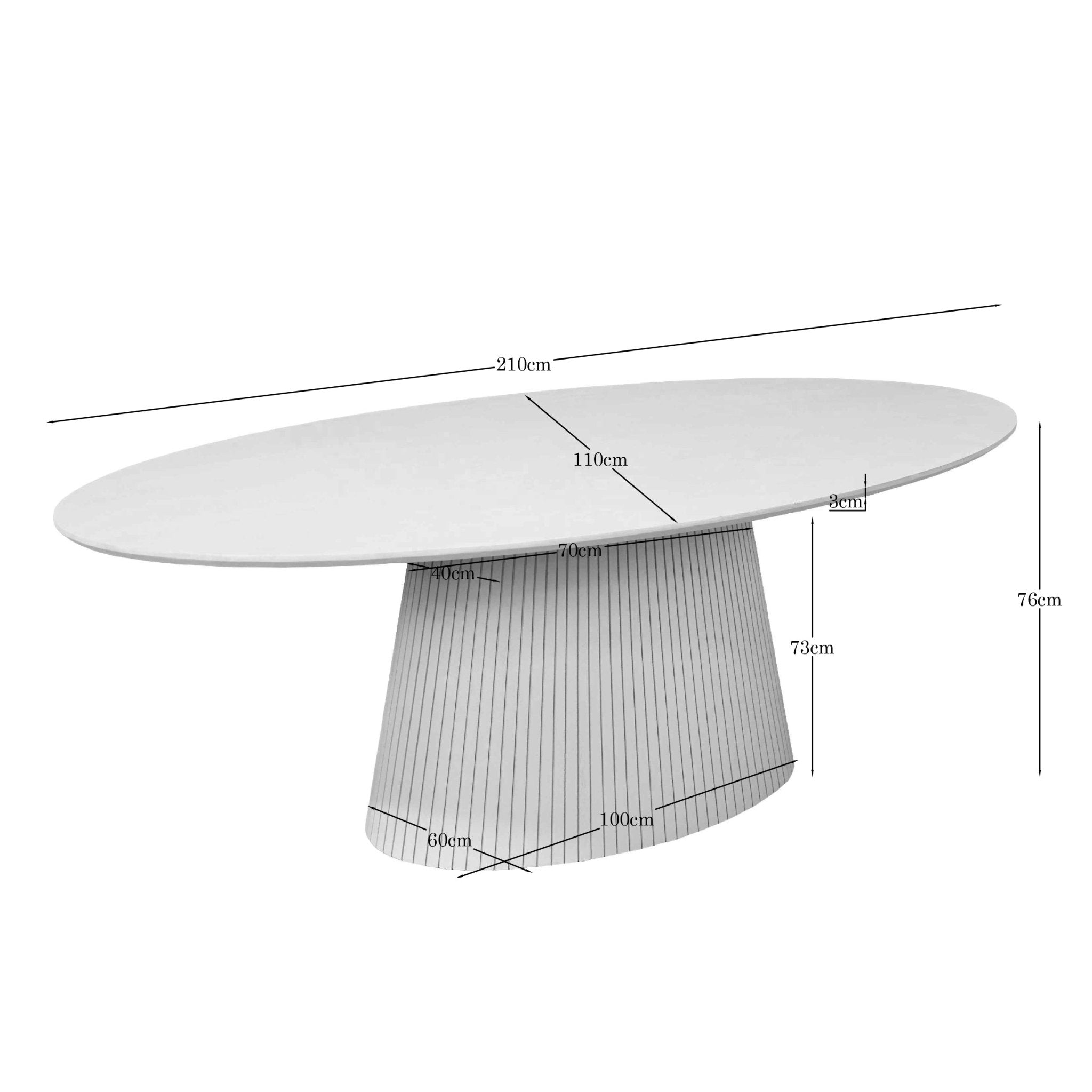 Ovale eettafel Solana Bruin Mangohout 210 cm