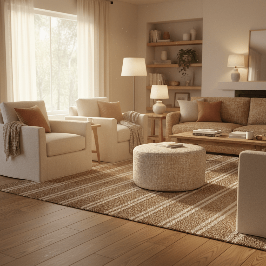 Hocker Rond Lichtbeige 60cm