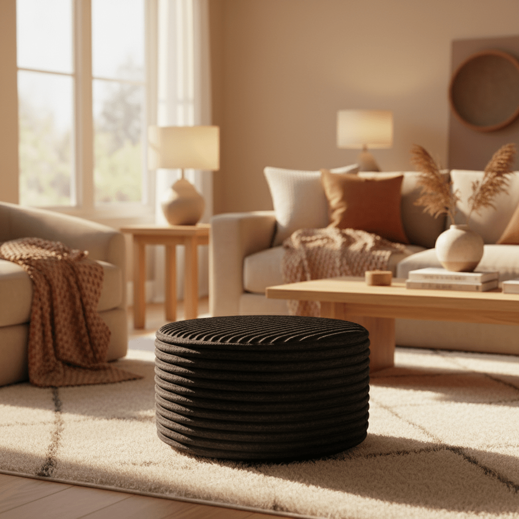 Hocker Rond Velvet Antraciet 60cm