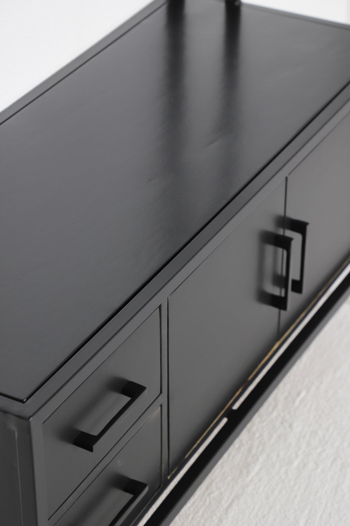 Britt Garderobe XL Zwart – Massief Mangohout & Staal | 100 × 40 × 190 cm