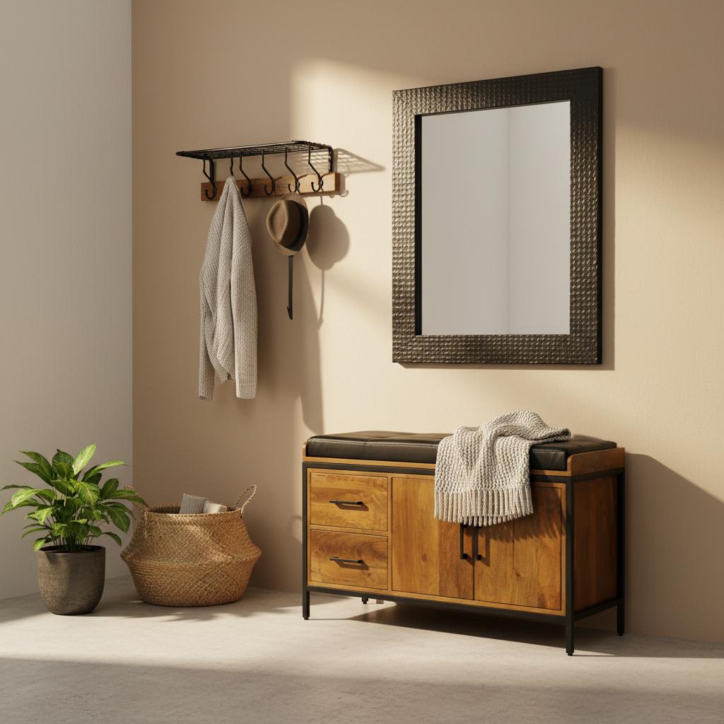 Schoenenbankje met Opbergruimte – Warm & Stijlvol Design 80 × 30 × 48 cm - Industrieelinhuis.nl