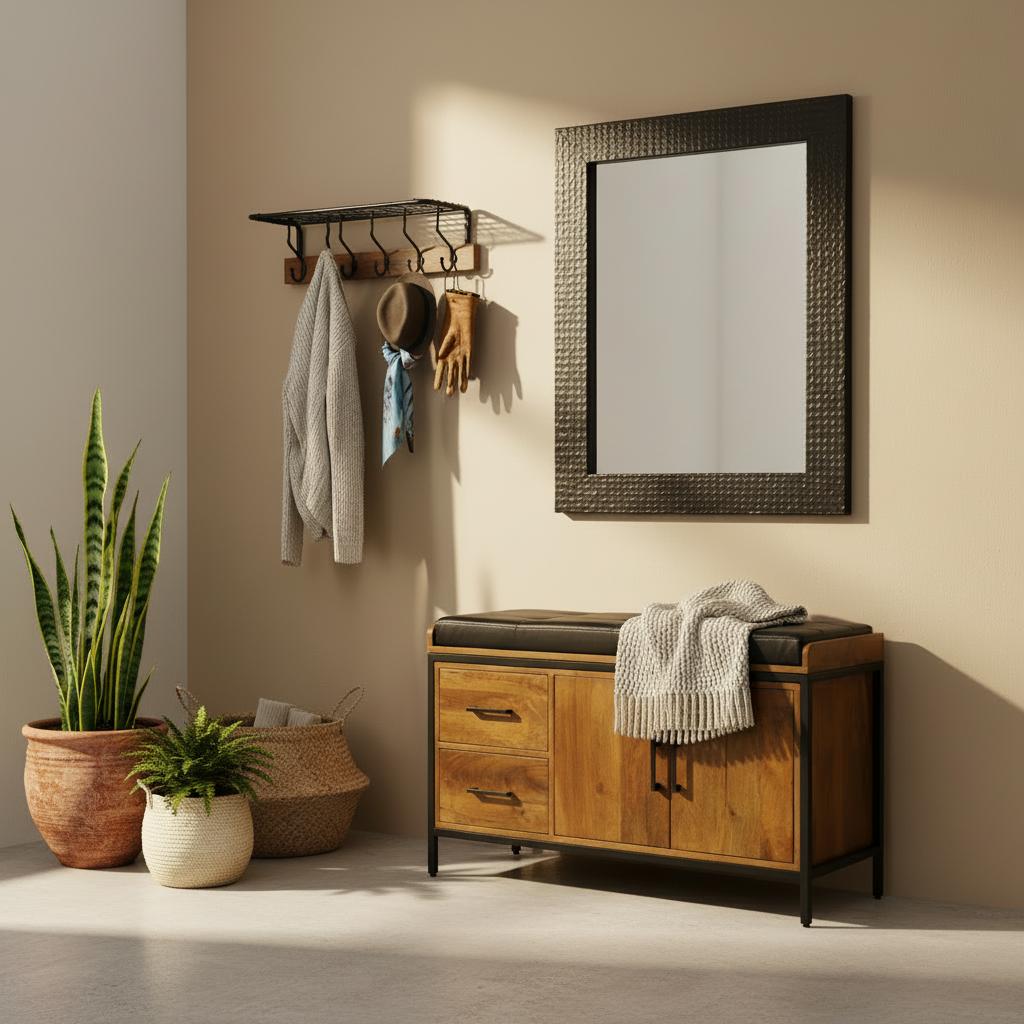 Schoenenbankje met Opbergruimte – Warm & Stijlvol Design 80 × 30 × 48 cm