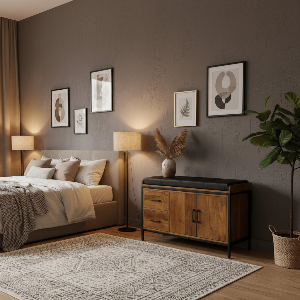 Schoenenbankje met Opbergruimte – Warm & Stijlvol Design 80 × 30 × 48 cm - Industrieelinhuis.nl