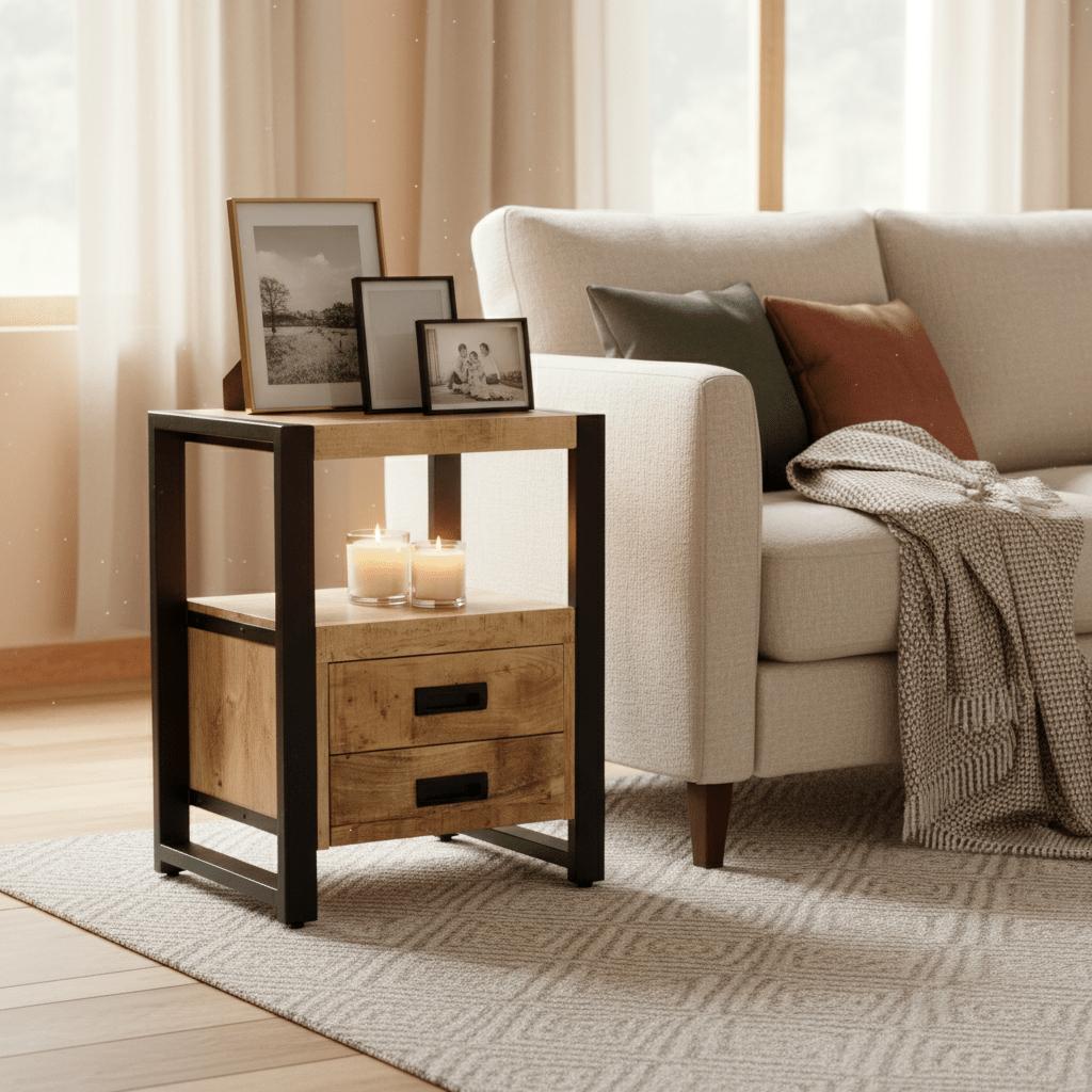 Nachtkastje Britt – de stijlvolle sfeermaker voor in jouw interieur - Industrieelinhuis.nl