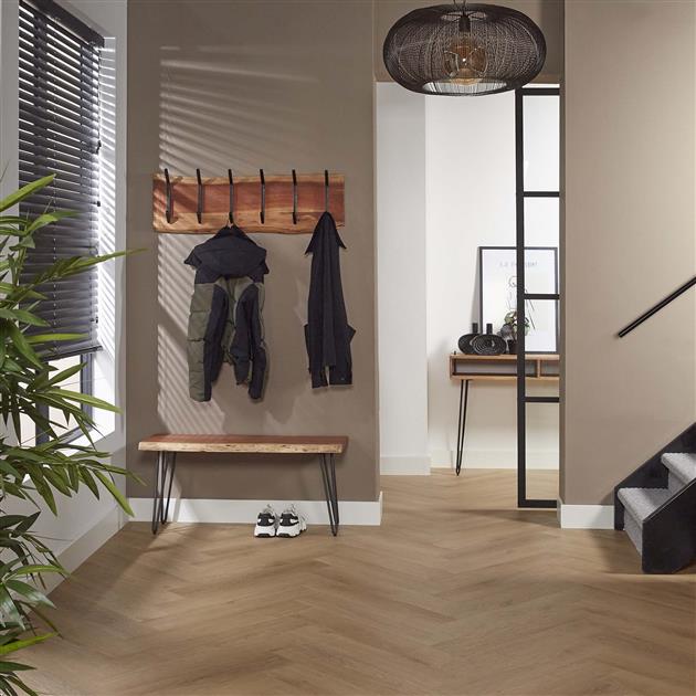 Kapstok Eddie 2x 6 haken - acacia hout - 100 cm