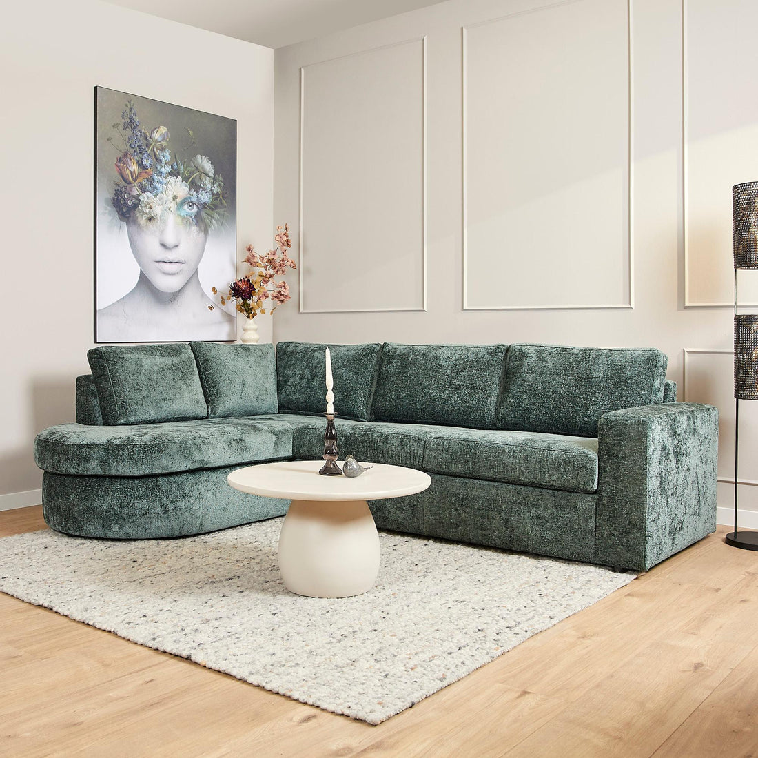 MySofa Alma | Divan Links + 2,5 zits | Green - Industrieelinhuis.nl