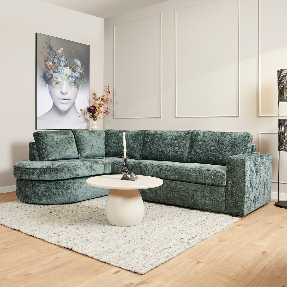 MySofa Alma | Divan Links + 2,5 zits | Green - Industrieelinhuis.nl