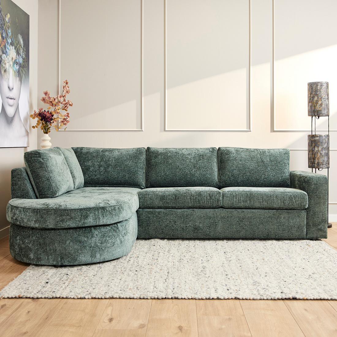 MySofa Alma | Divan Links + 2,5 zits | Green - Industrieelinhuis.nl