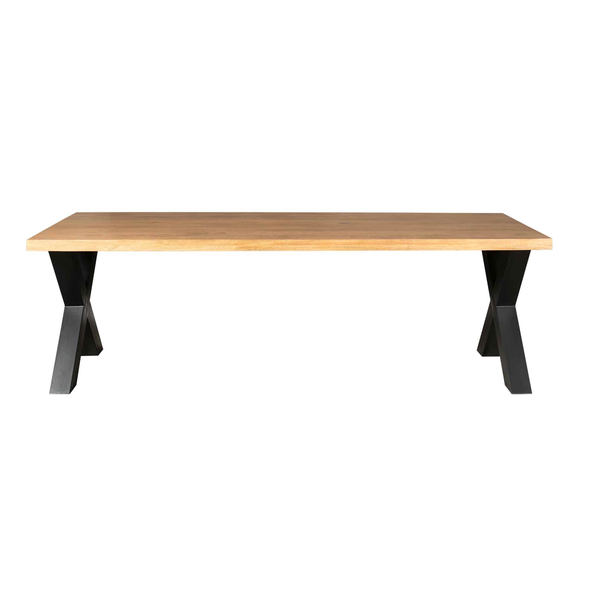 Mangohout eettafel Denver | Rechthoek X-poot | 200 cm