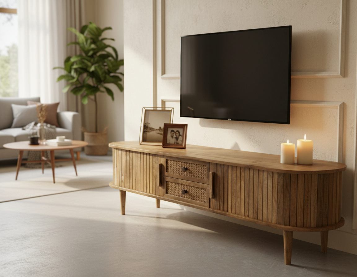 TV -Möbel Ubud mit Türen und Schubladen Bali Style | 200x40x40cm