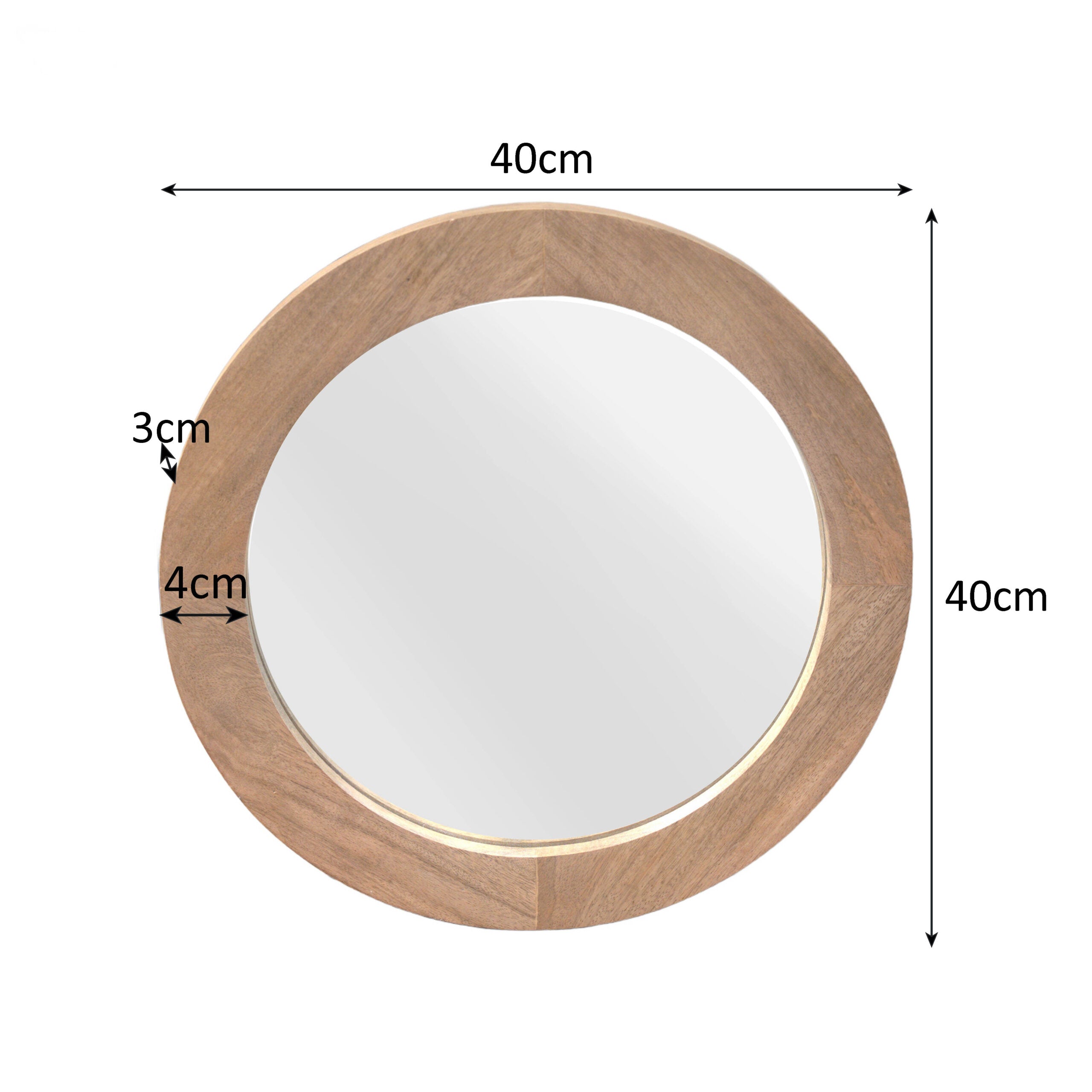Ronde spiegel Dide Naturel Mangohout 40 cm - Industrieelinhuis.nl