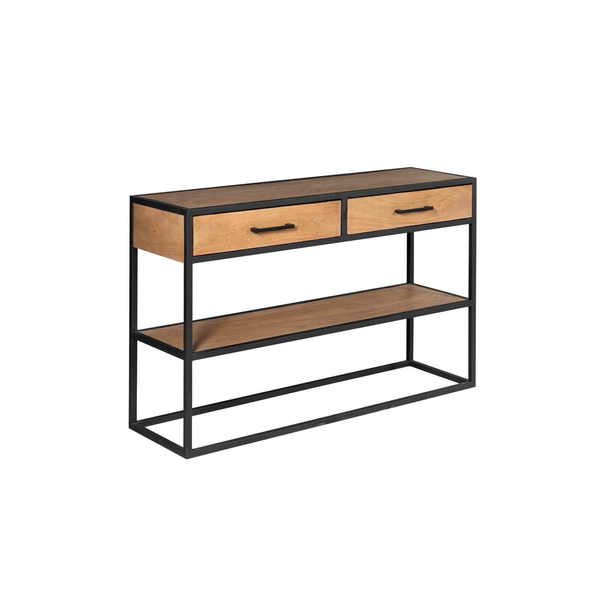 Sidetable met lades Denver | Mangohout en Staal - Industrieelinhuis.nl
