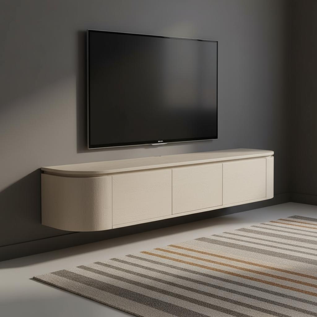 Tv meubel Excellent Sand | 160 cm Zwevend of op poten te plaatsen - Industrieelinhuis.nl