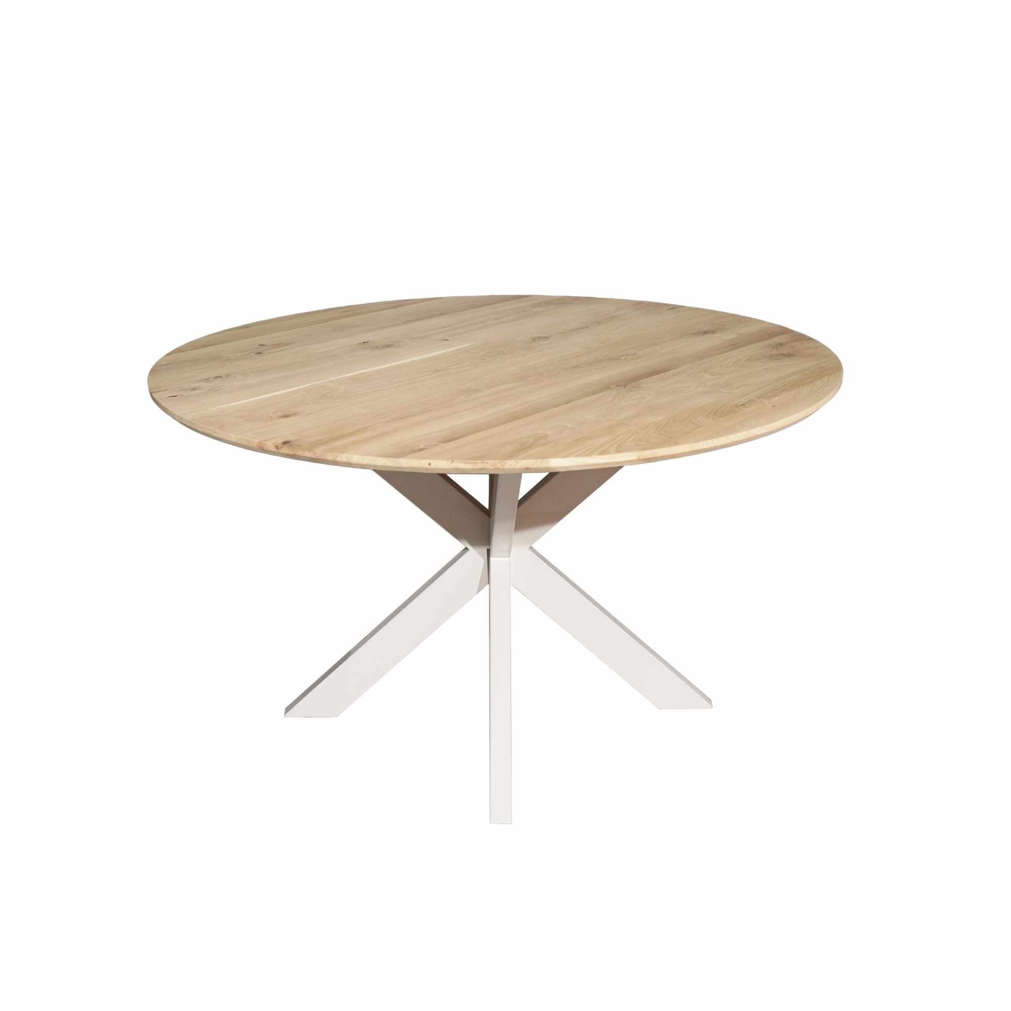 Eiken eettafel Ferris | Rond 150 cm | Naturel | Poot Sand - Industrieelinhuis.nl