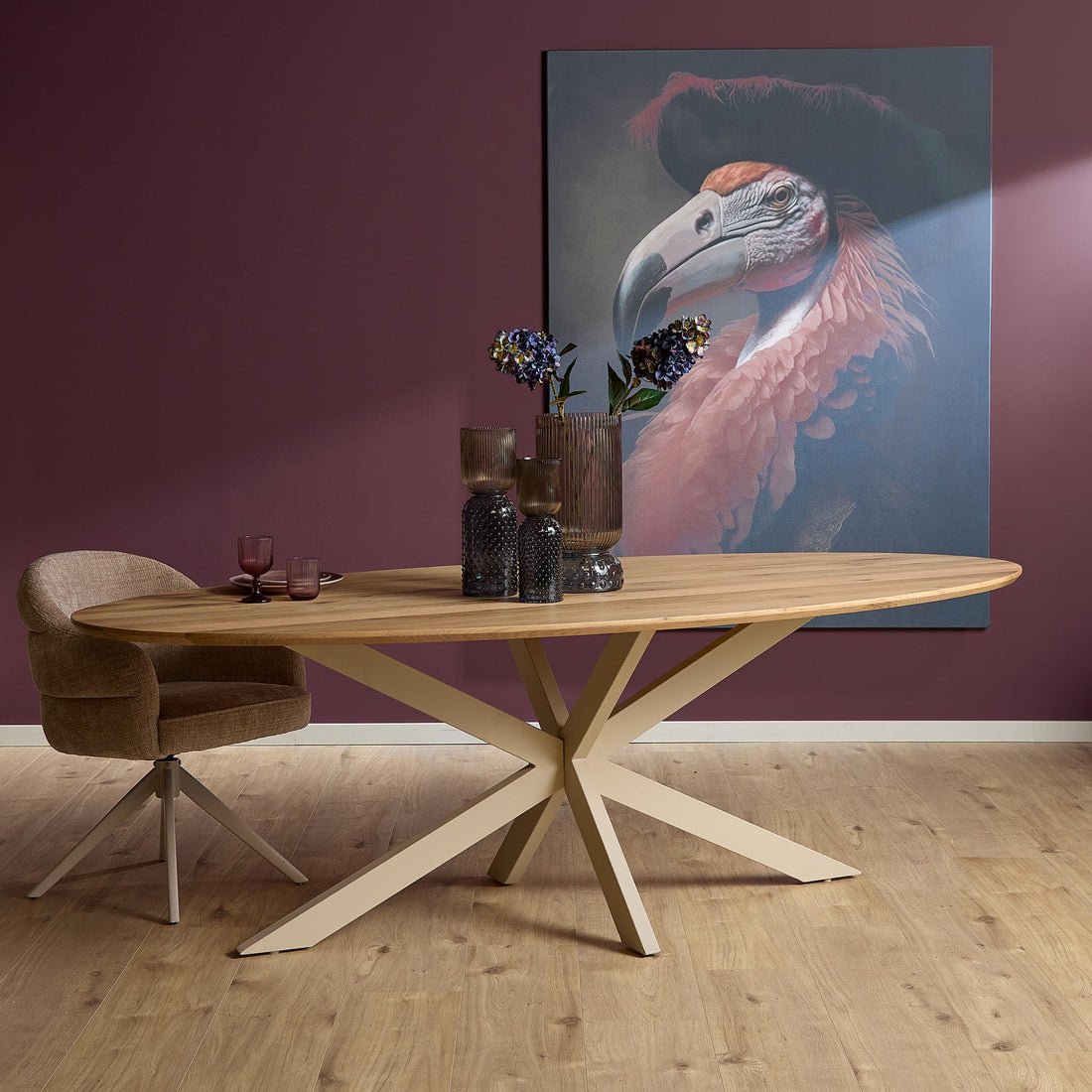 Eiken Eettafel Ferris Ovaal 280 cm