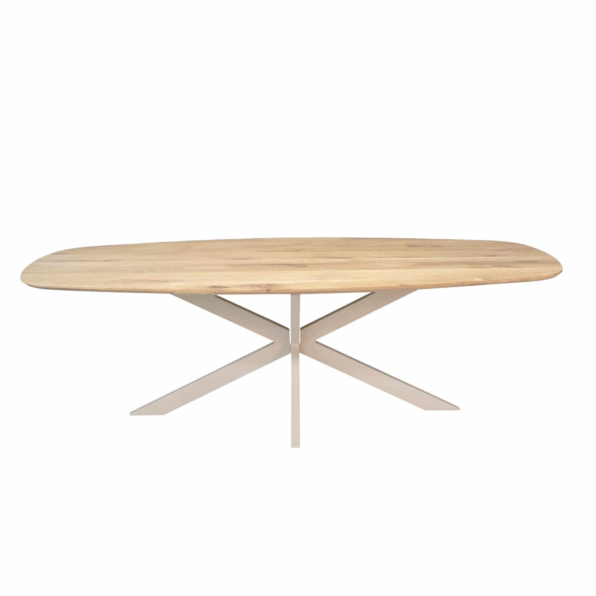 Eiken eettafel Ferris | Deens Ovaal 240 cm | Naturel | Poot Sand - Industrieelinhuis.nl