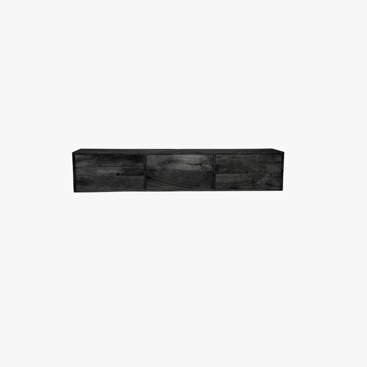 Zwevend tv meubel Vision Black | 160 cm - Industrieelinhuis.nl
