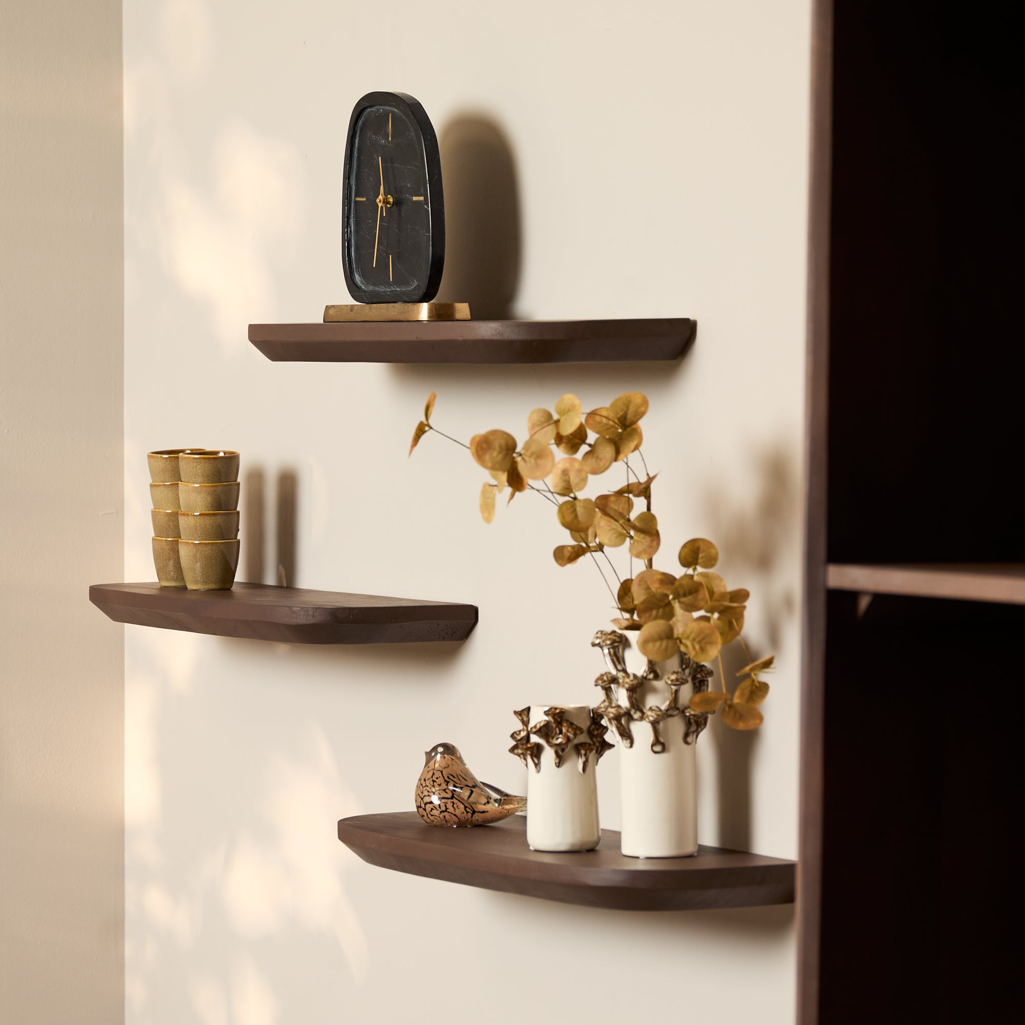 Wandplank Set van 3 Gusta Walnut 60 cm