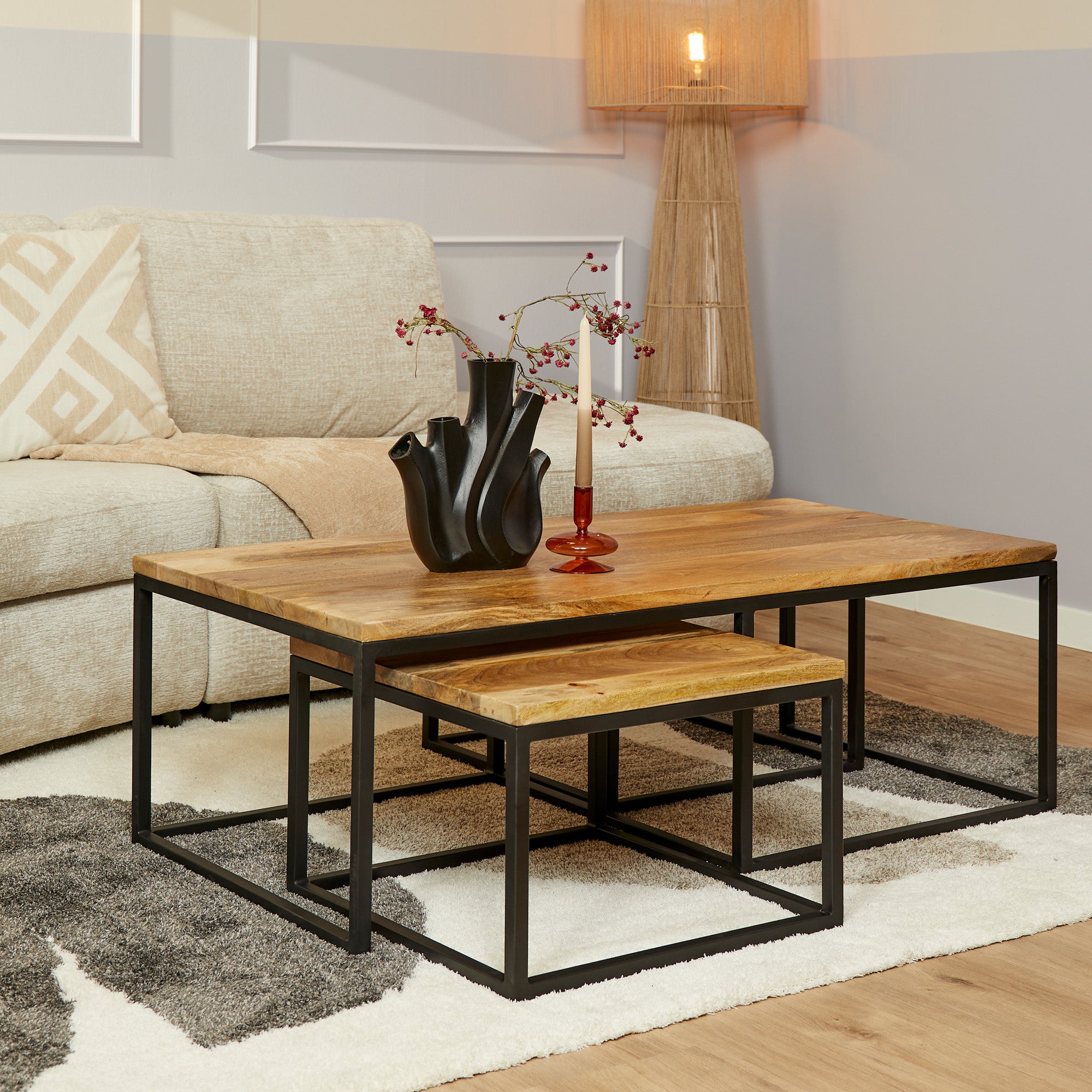 Salontafel Denver | 120 cm | Set van 3 - Industrieelinhuis.nl