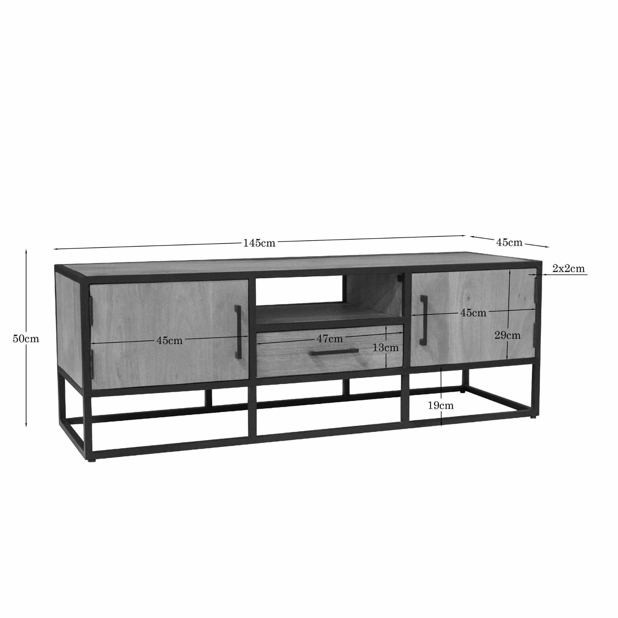 Tv meubel Dakota | 145 cm - Industrieelinhuis.nl