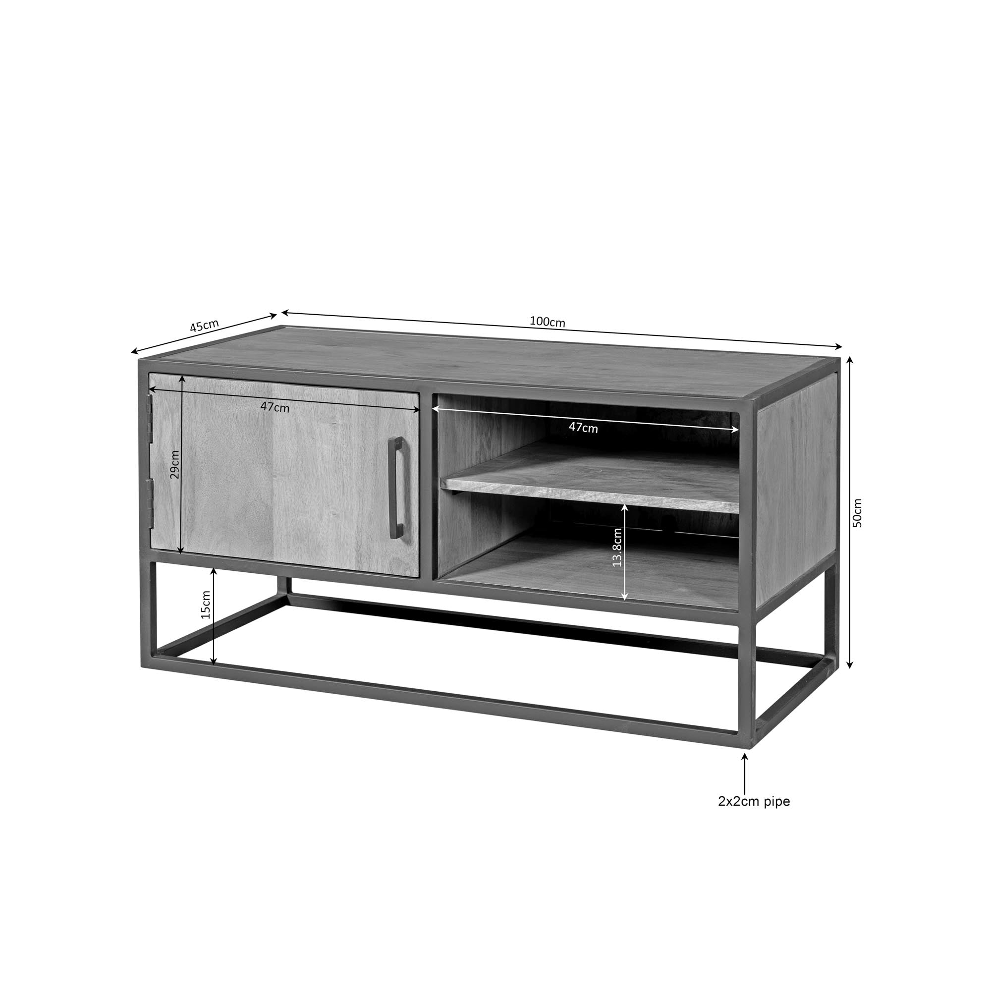 Tv meubel Dakota | 100 cm - Industrieelinhuis.nl