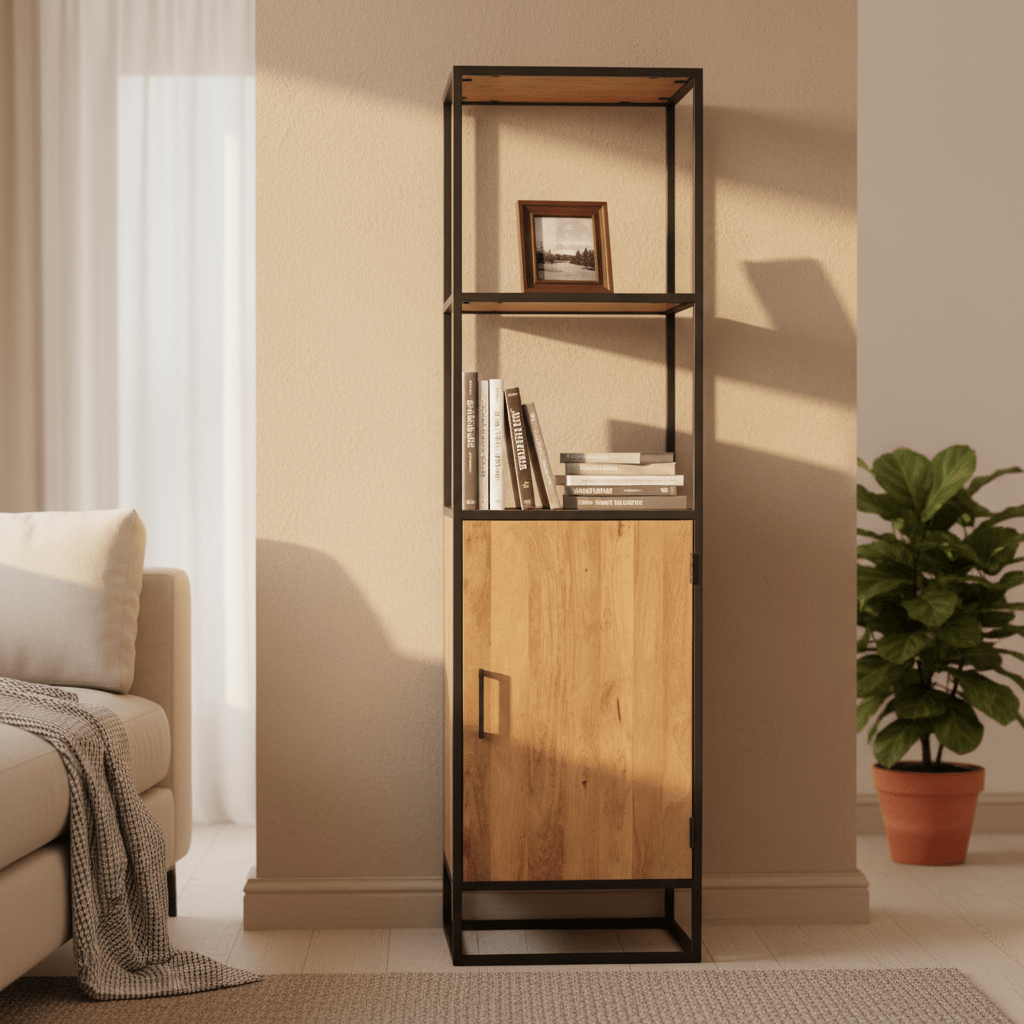 Boekenkast Dakota 1 deur | 55 cm - Industrieelinhuis.nl