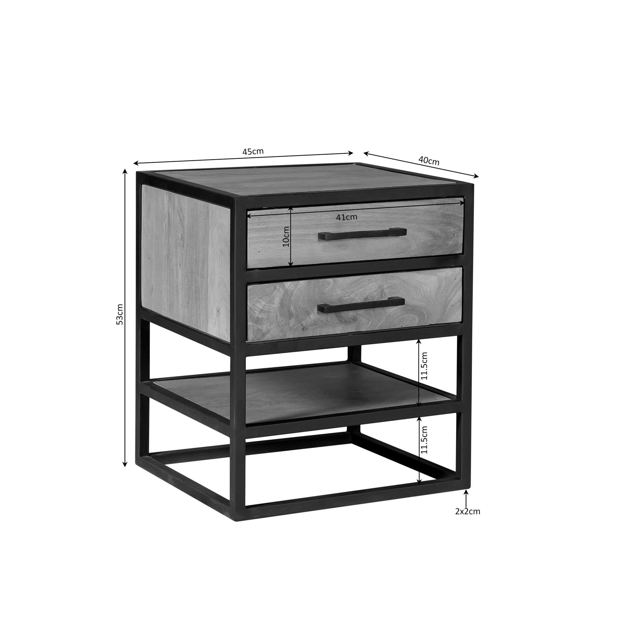 Nachtkastje Dakota | 45 cm - Industrieelinhuis.nl