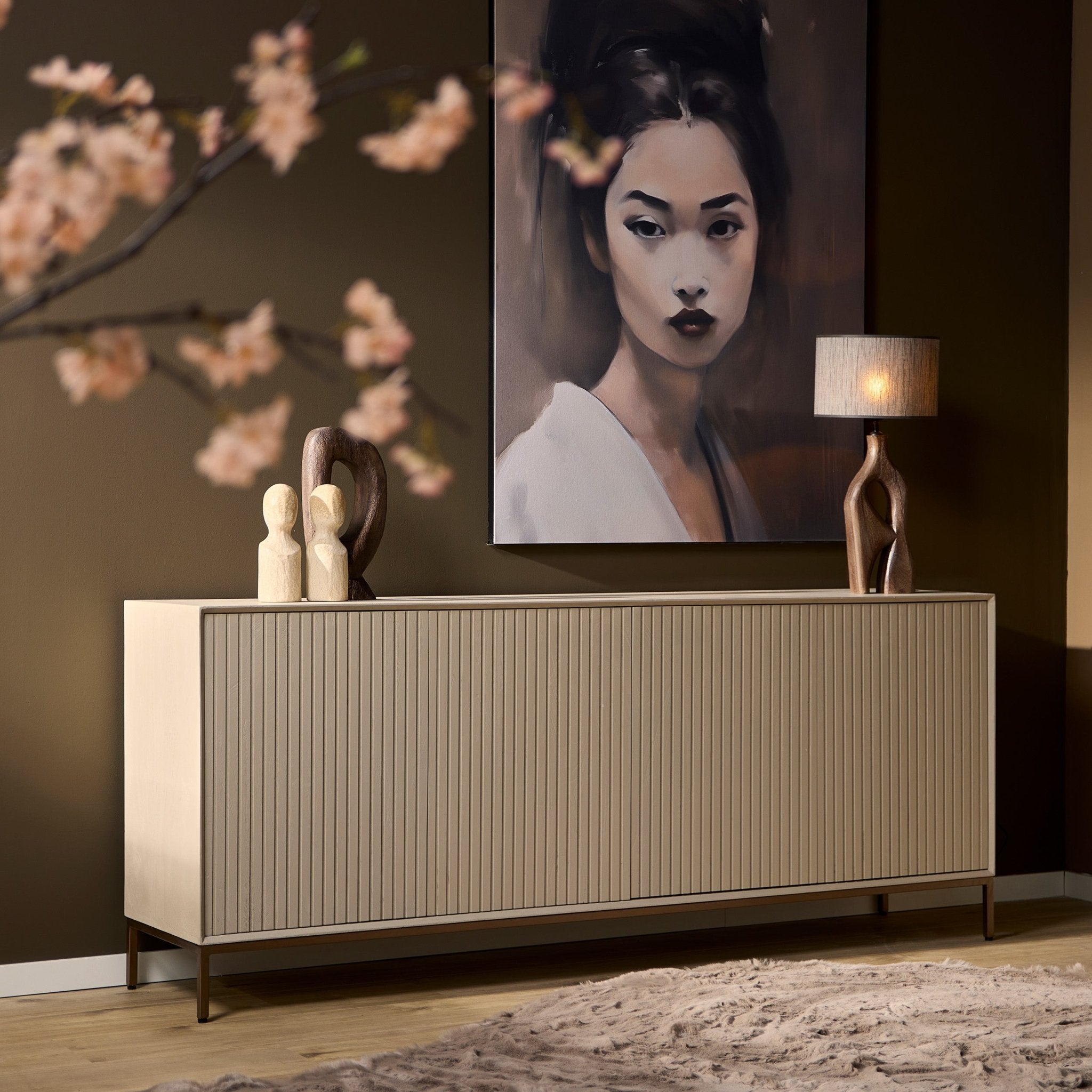 Beige Dressoir Madison Sand | 210 cm