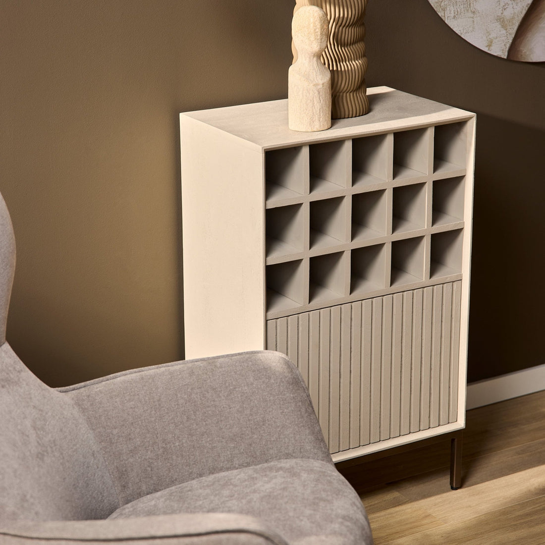 Wijnkast Madison Sand 55 cm - Industrieelinhuis.nl