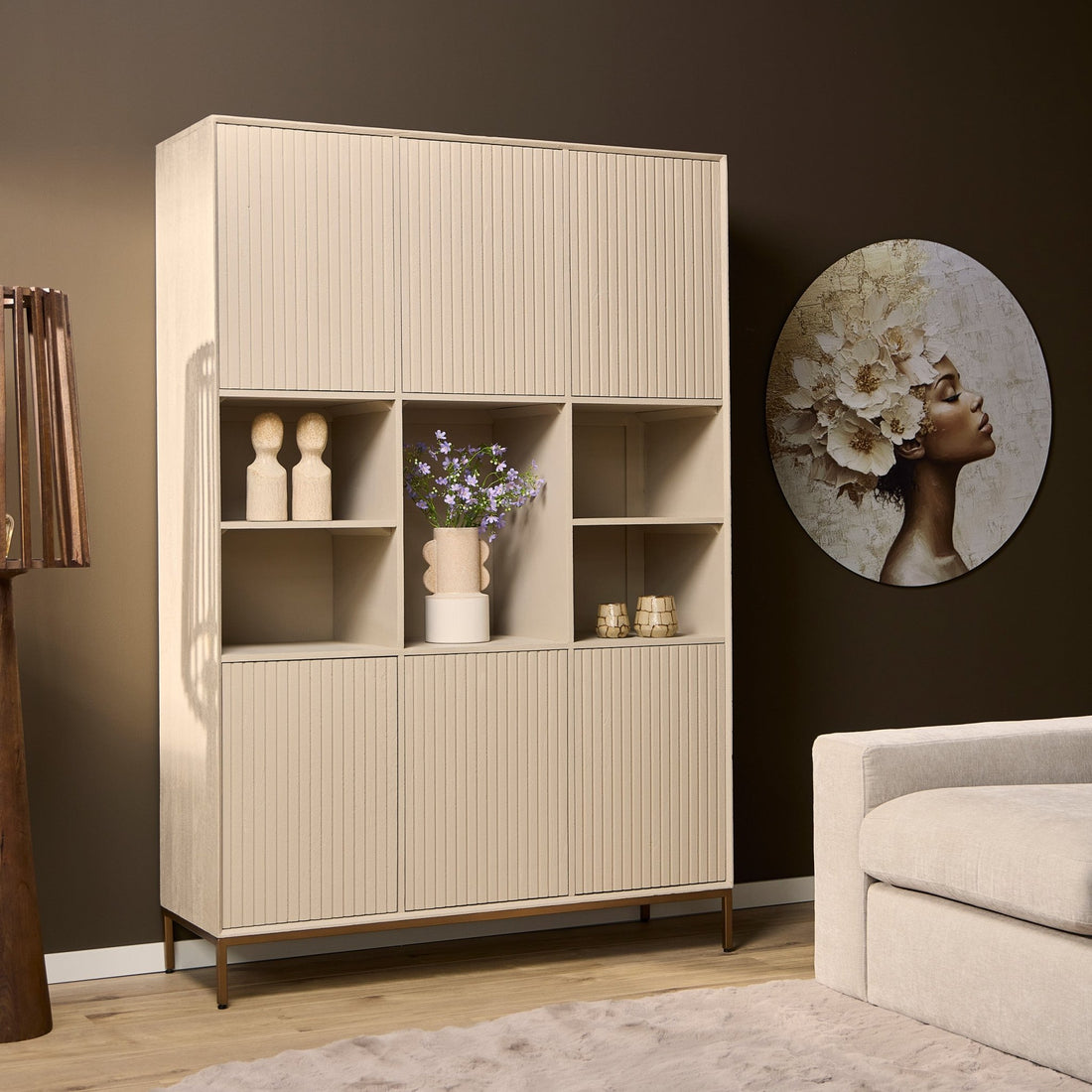 Vakkenkast Madison XL Sand | 135 cm - Industrieelinhuis.nl