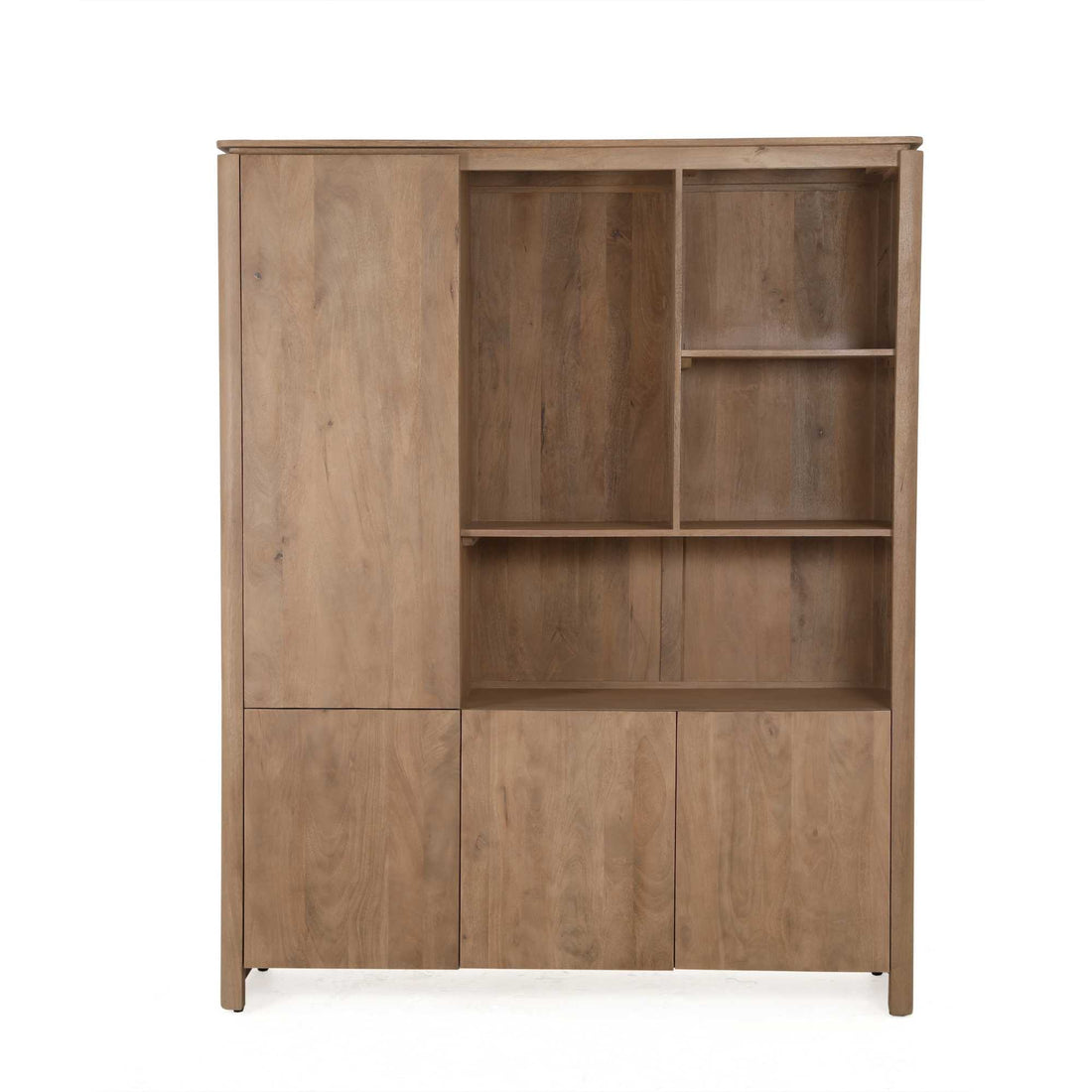 Vakkenkast XL Dallas Naturel Mangohout 160 cm - Industrieelinhuis.nl