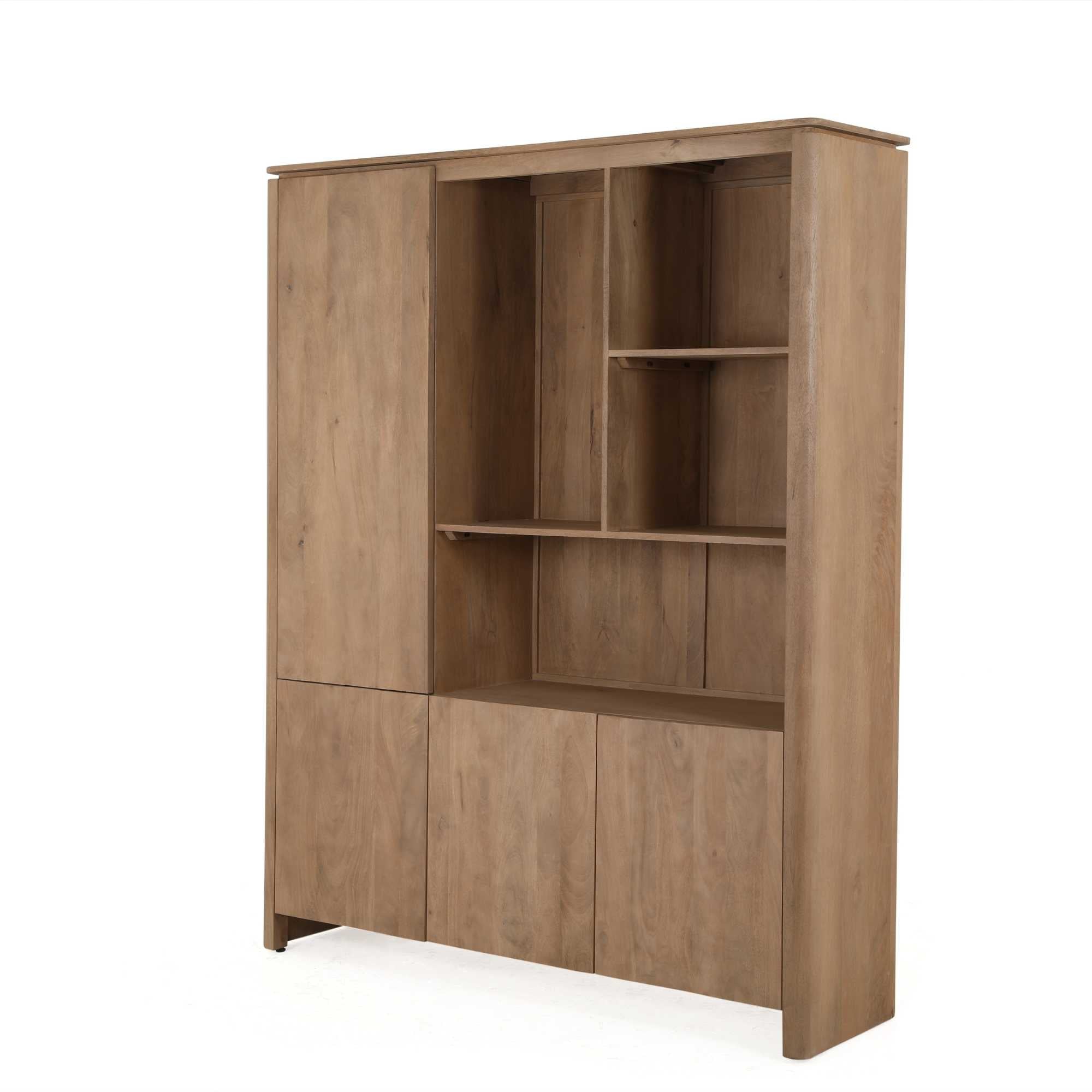 Vakkenkast XL Dallas Naturel Mangohout 160 cm - Industrieelinhuis.nl